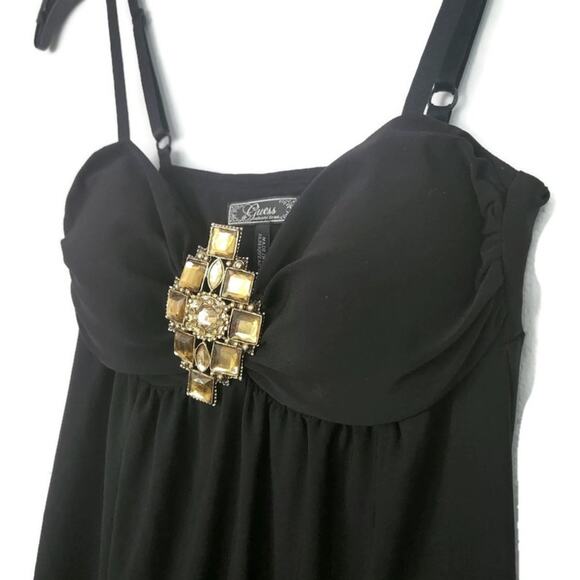 Guess Authentic Brand Women's Black Adjustable Strap Fitted Bodice Top XS - Picture 4 of 7